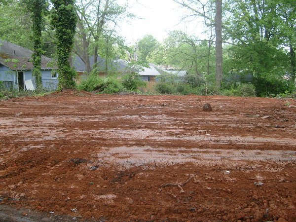 Same backyard when finished - ready for seed and straw!