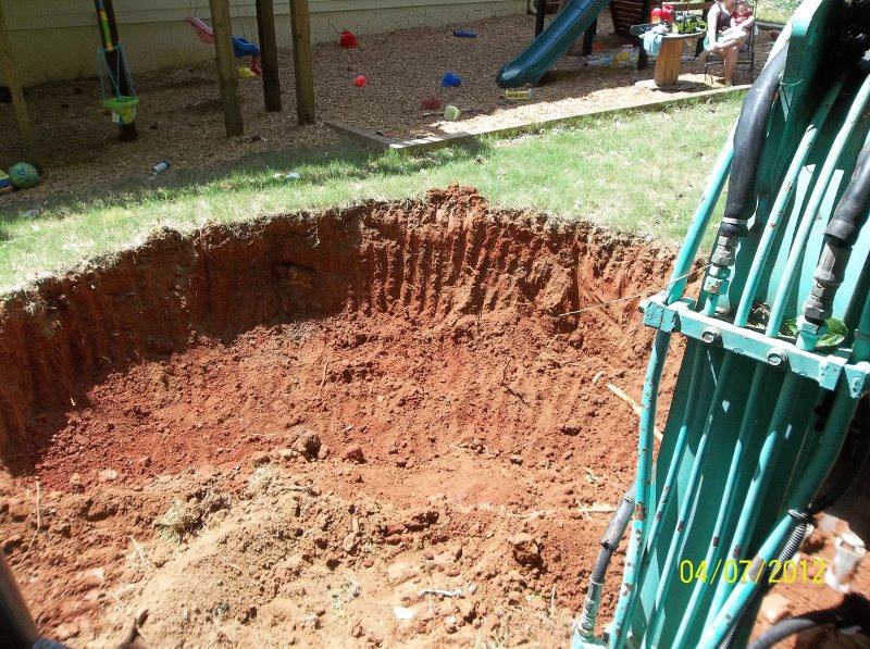 Digging an in-ground trampoline pit