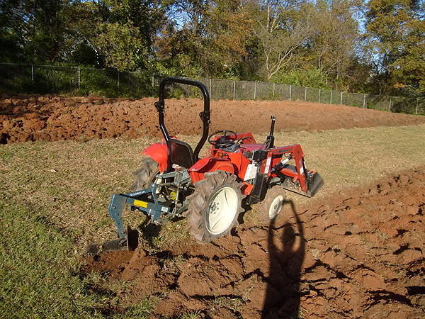 Plowing one of several larger sized beds